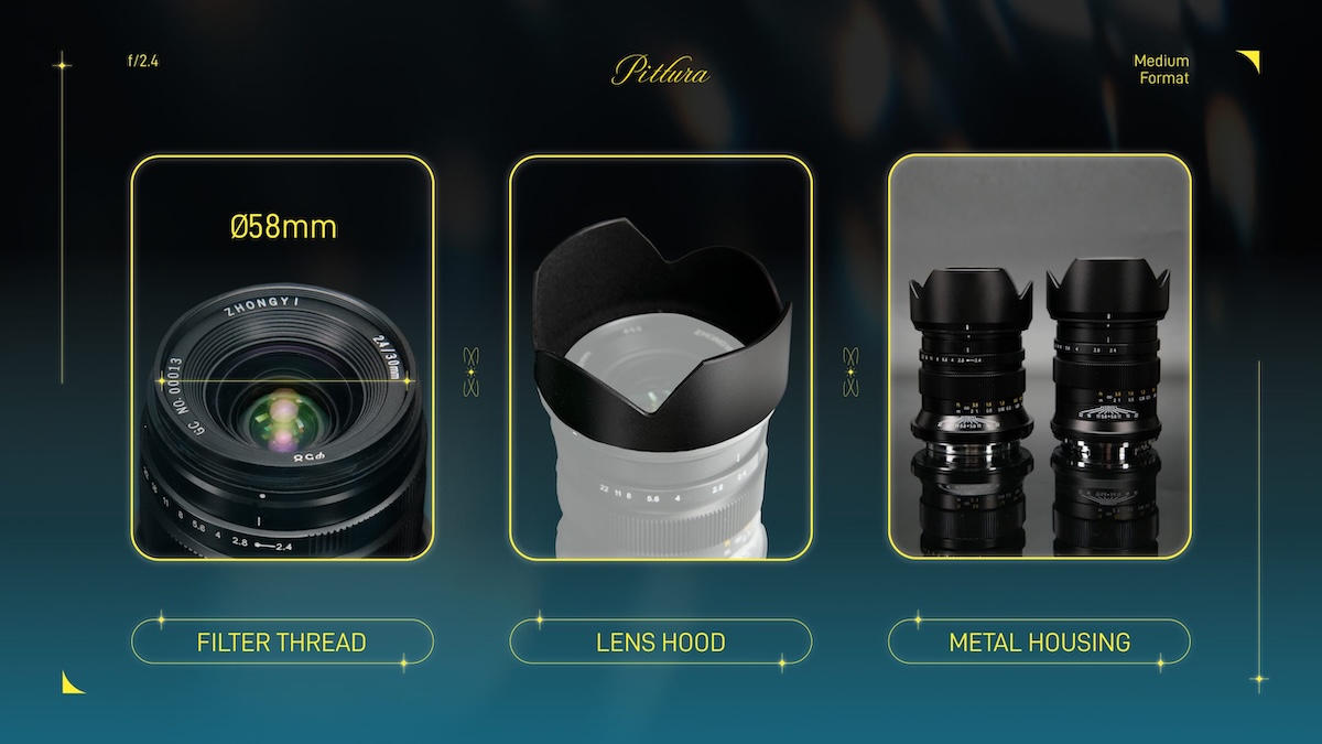 The Zhong Yi Pittura30mm f/2.4lens for GFX & XCD mount is now available for order