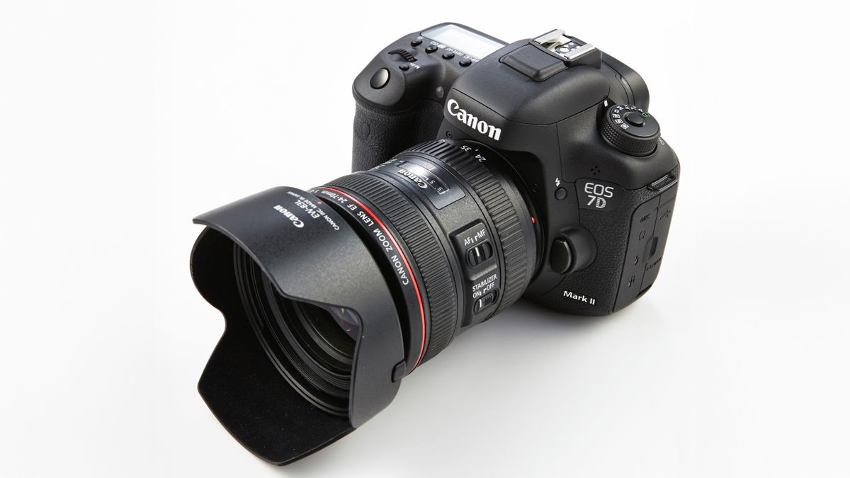 Canon EOS7D Mark II on a white surface