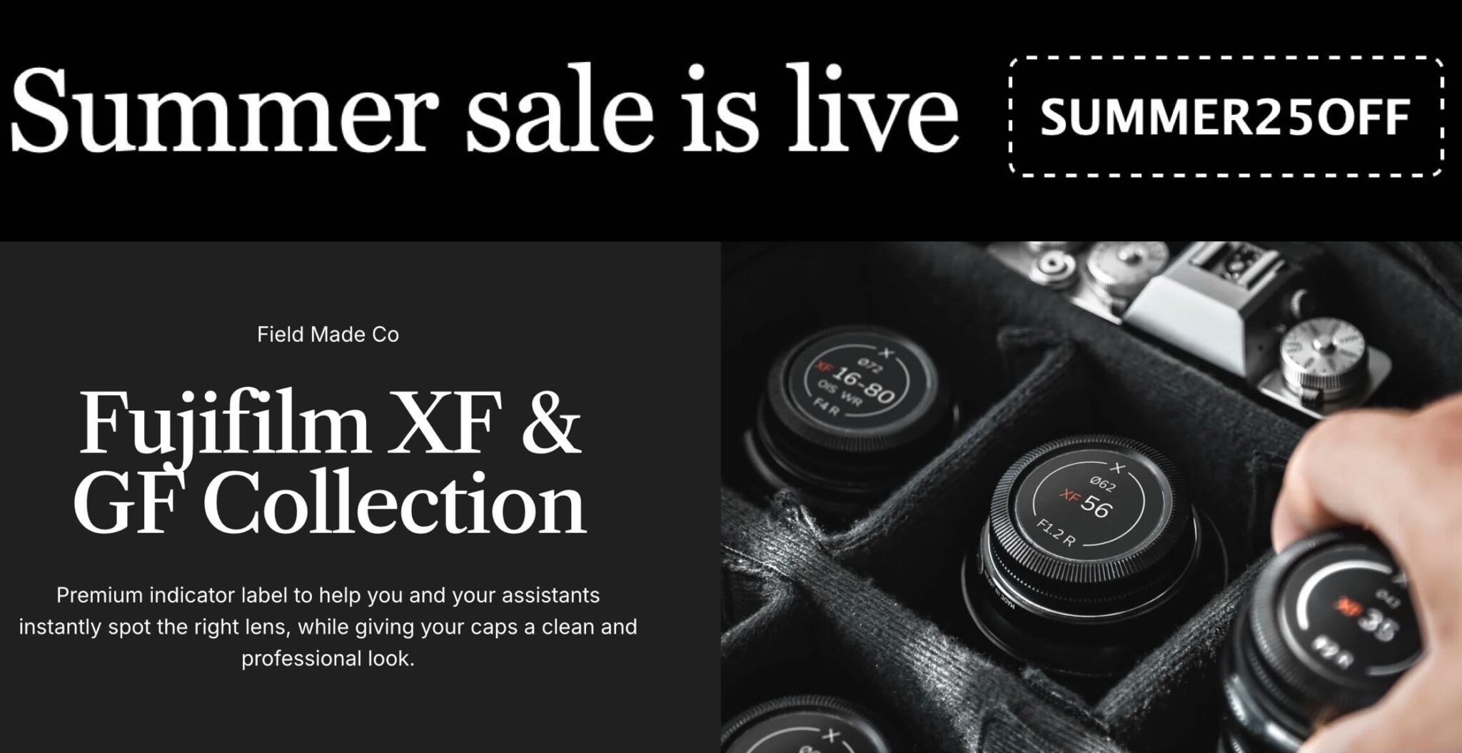 FieldMade Summer Sale – 25% Off Side-wide