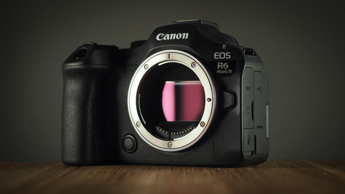 Canon EOS R6Mark III on a wooden surface